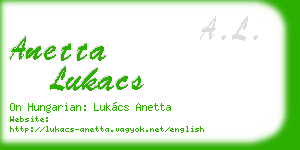 anetta lukacs business card